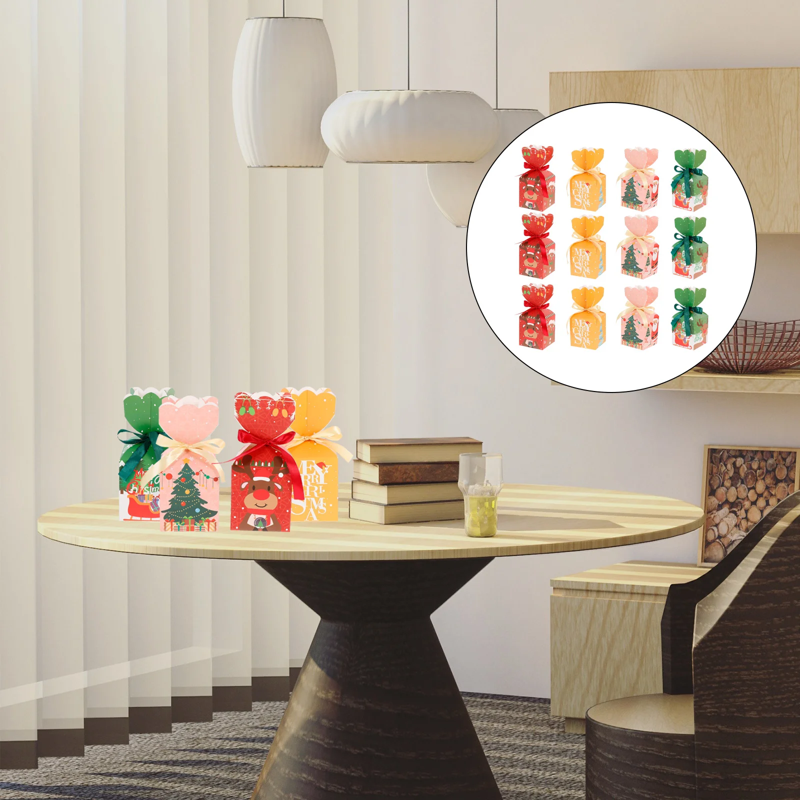 

12pcs Candy Boxes Safe Novel Good Nice Apple Box Gift Box Xmas Box for Party