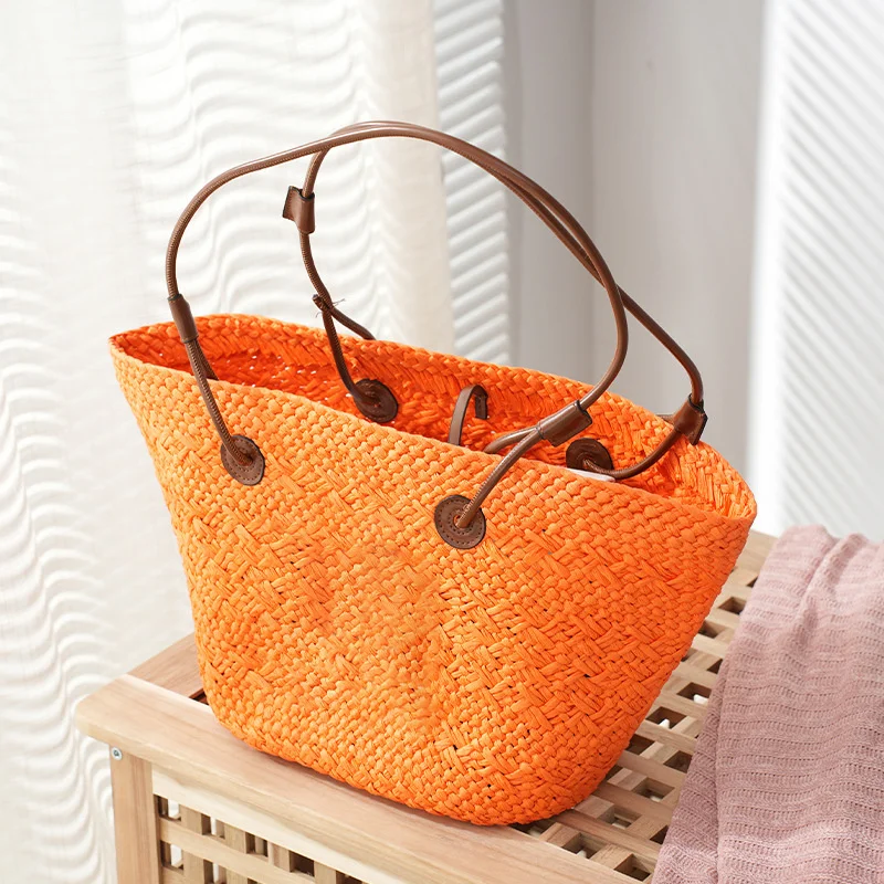 

Summer Straw Woven Large Capacity Women Bag 2023 New Versatile Shoulder Bag Woven Tote Bag Beach Bag