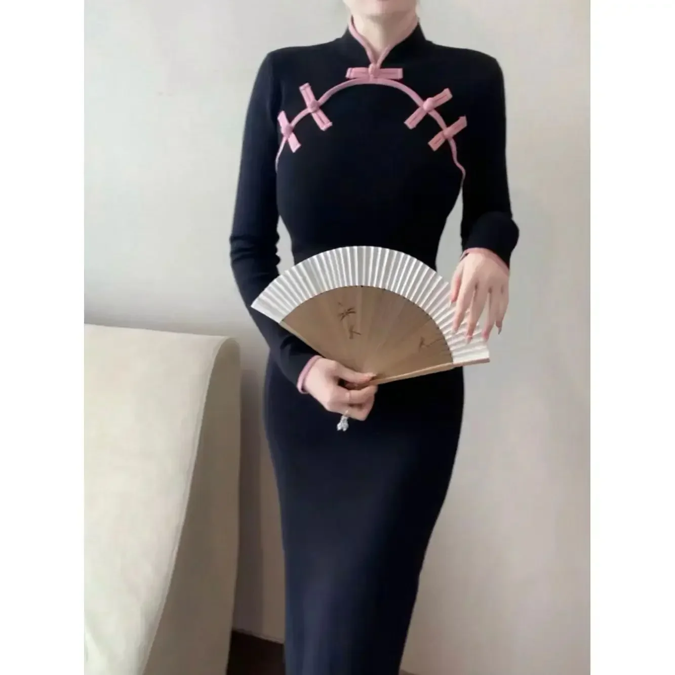 Современное мини-платье Cheongsam летнее облегающее вечернее розовое платье женское