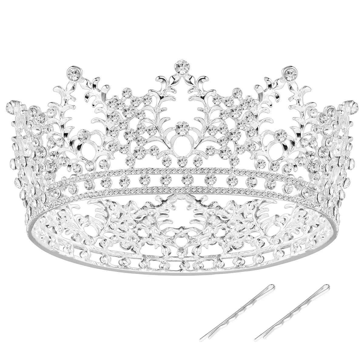 

Gold Hair Accessories Wedding Bridal Tiara Rhinestones Crown Women Dinner Party