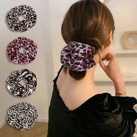 new fashion women lovely oversized leopard print hair bands hair scrunchies girls hair tie ponytail holder hair accessories