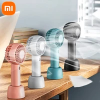 xiaomi mini portable fan handheld usb charging fan cooling electric fan 3 speed adjustment powerful dual motor with cable
