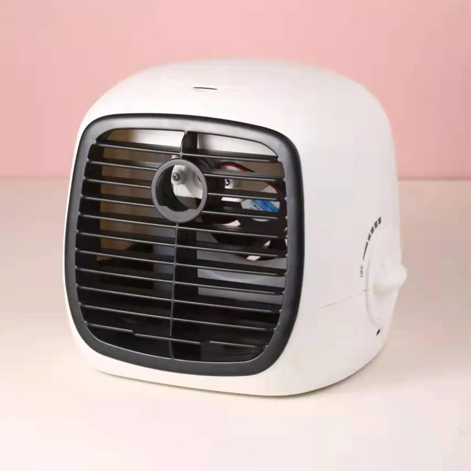 

Air Cooler Fan Humidifier Rechargeable Adjustable Speeds Air Cooler Desktop Fan for Bedroom Indoor Living Room Travel Dorm