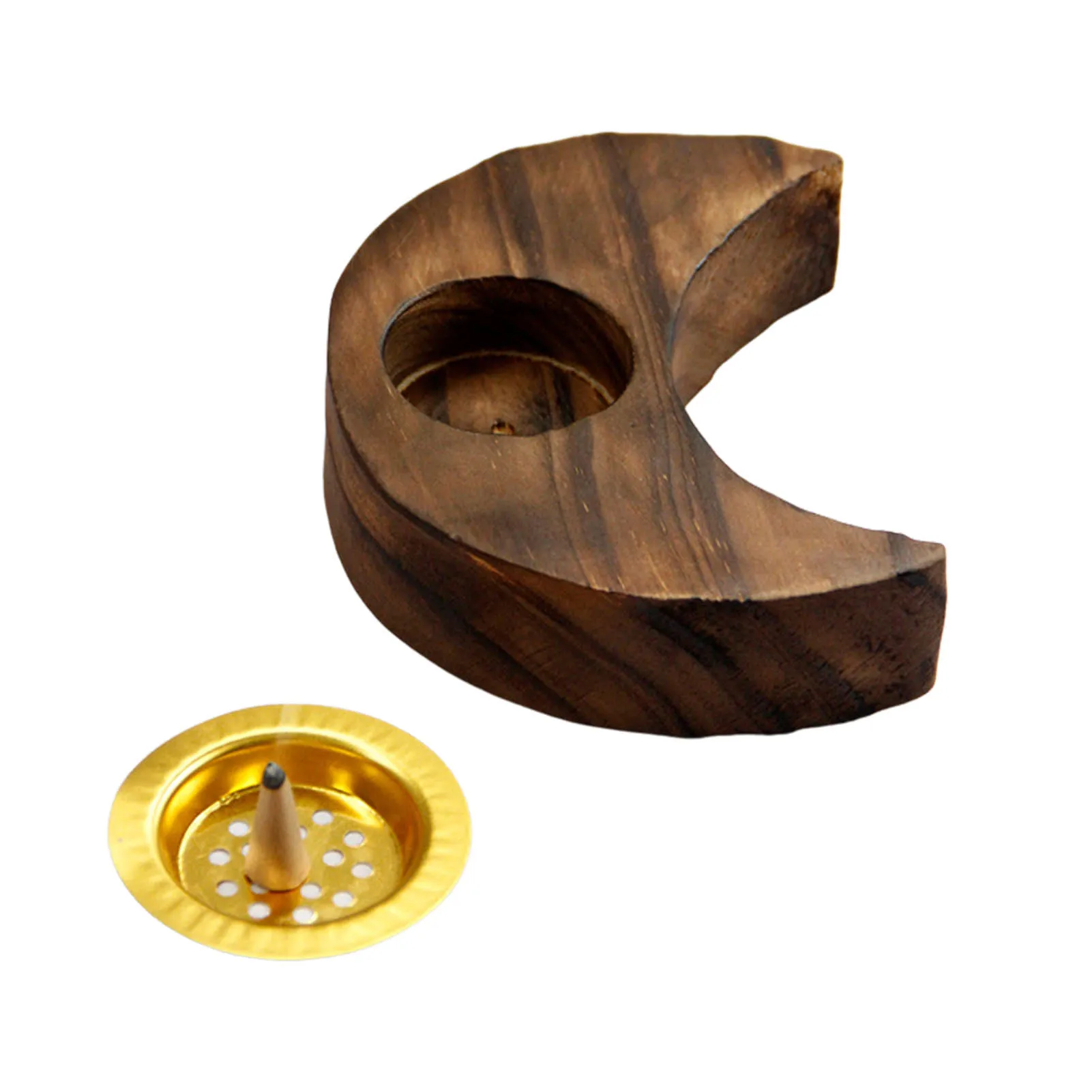 

Eid Crafts Wooden Decor Moon Incense Burner Candlestick Ramadan Mubarak Ornaments Wooden Moon Decor Muslim Table Ornaments For