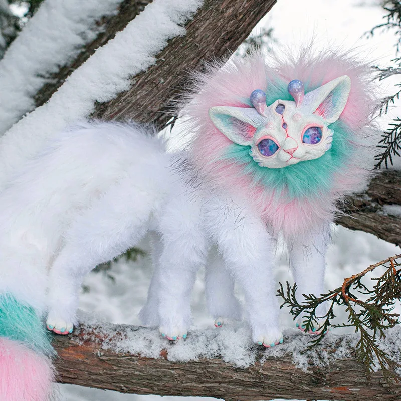 

Красивая плюшевая кукла ручной работы с изображением Луны и кота