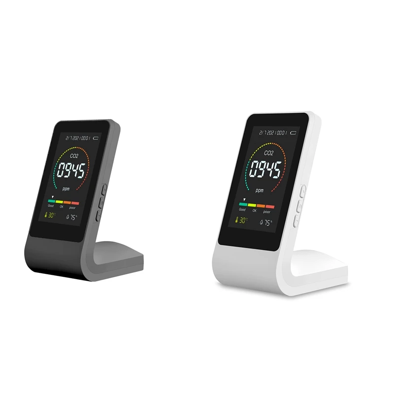 

1 комплект, смарт-детектор качества воздуха, цифровой датчик температуры и влажности, тестер (черный)