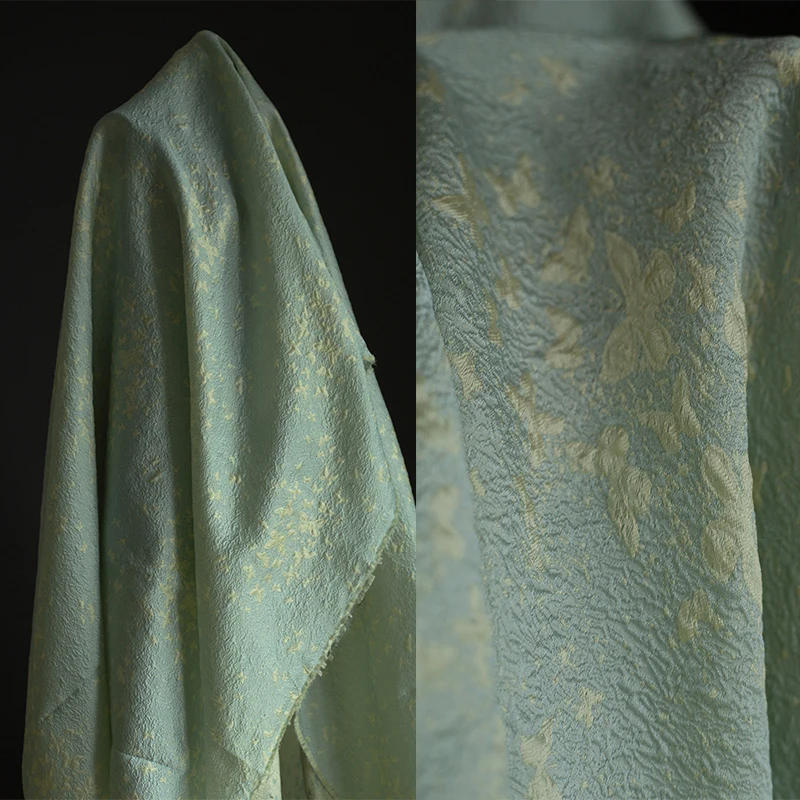 

Жаккардовая текстурная ткань, желто-зеленая весенне-летняя винтажная юбка-пузырь, дизайнерская Оптовая ткань на метр, материал для шитья «сделай сам»