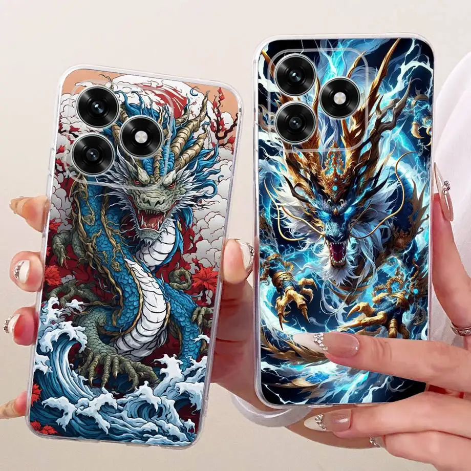Чехол Phoen с милым мультяшным китайским драконом для Honor X5C Plus 4G Funda, мягкий силиконовый прозрачный бампер на HonorX5C X 5C X5C+ (art.: 3920d331d1827) - 3920d331d1827