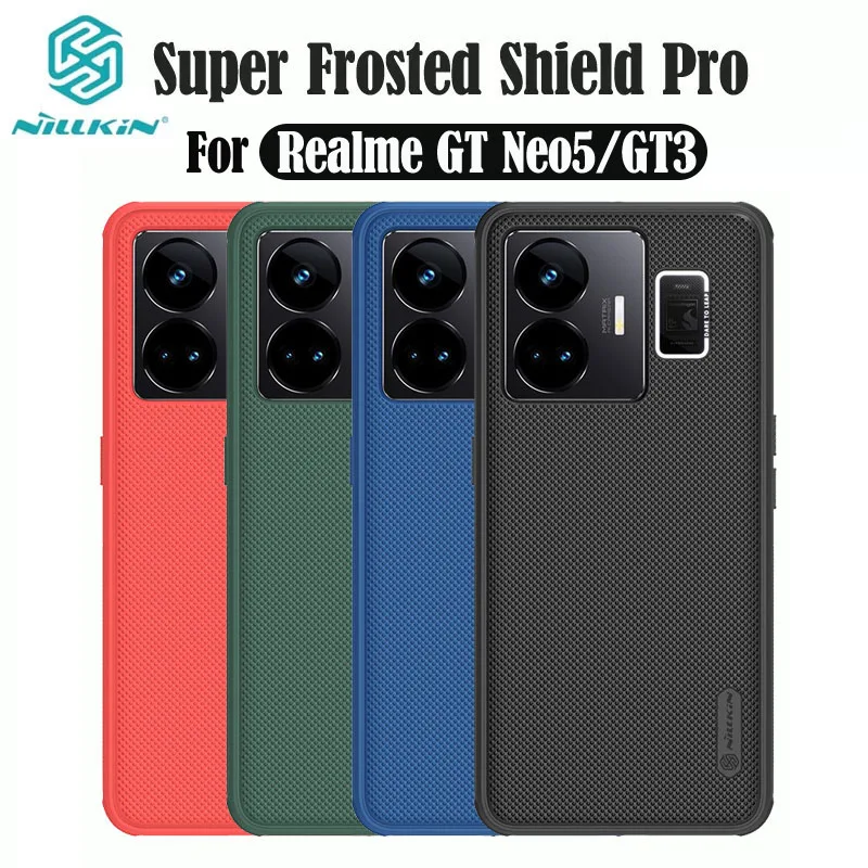 

Nillkin For Realme GT Neo 5 Case Super Frosted Shield Pro TPU Frame PC Shell Luxuly Business Back Cover For Realme GT3 GT Neo5