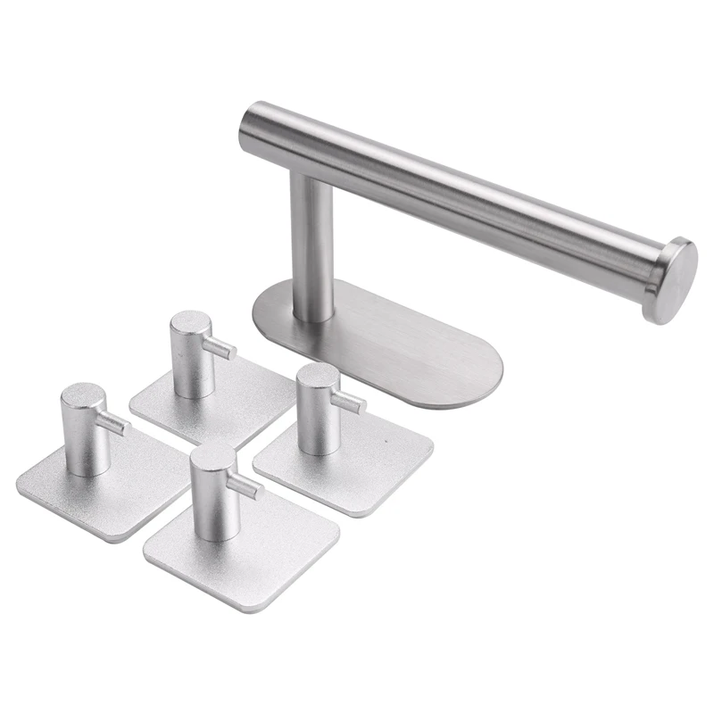 

Toilet Paper Holder Self Adhesive Toilet Roll Holder,4 Adhesive Hooks, No Drilling Loo Roll Holder Tissue Holders