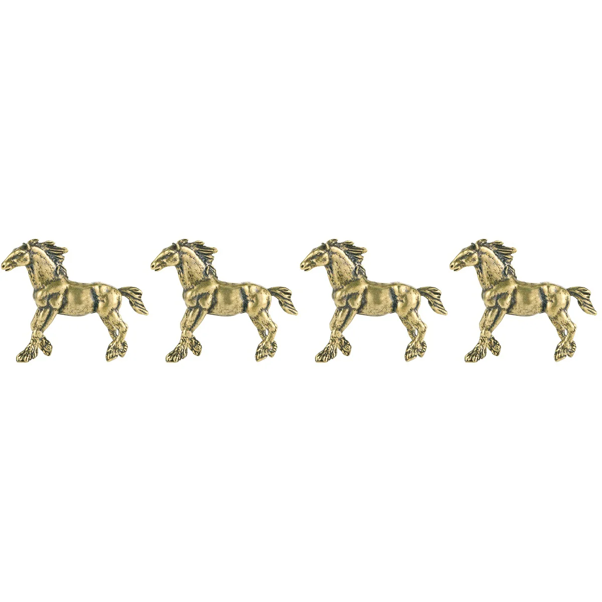 

4x Copper Exquisite Vintage Miniature Horse Craft Horse Modeling Ornament Horse Adornment Horse Figurine