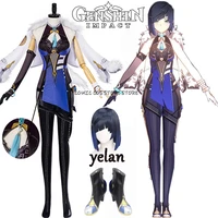 genshin impact yelan cosplay game costumes new character outfit valley orchid sexy cos uniform full set