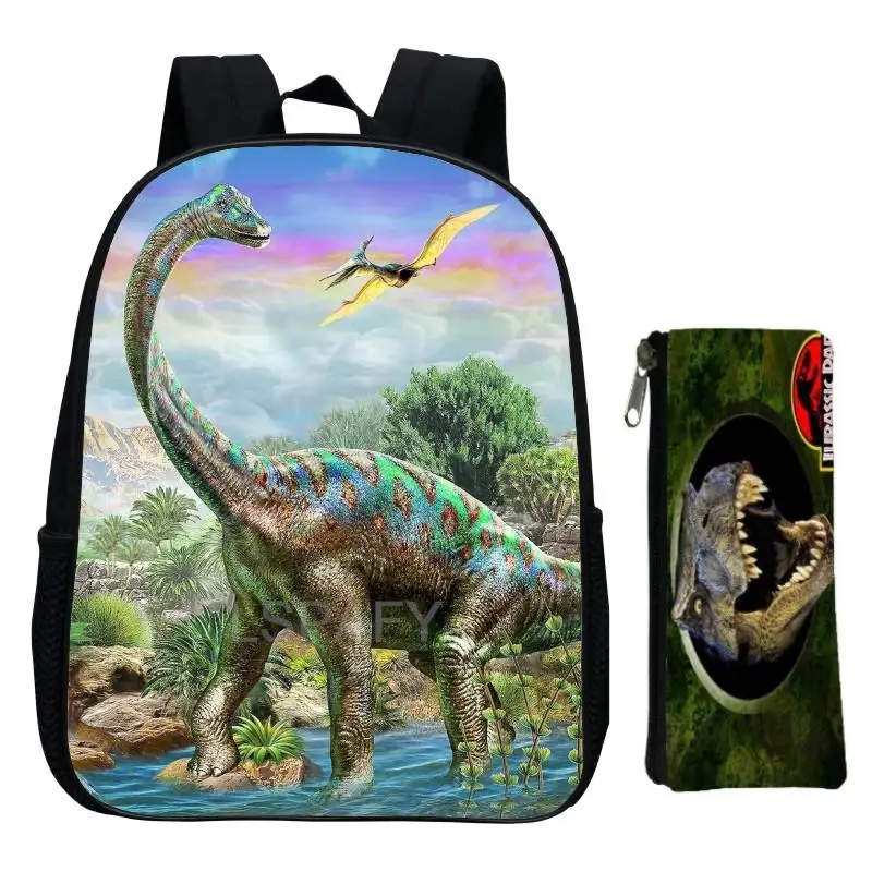 Детский школьный ранец с принтом динозавра на заказ рюкзак для мальчиков и