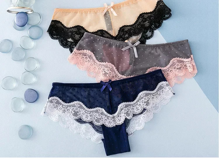 

Plus Size Underwear Women Sexy Lace Panties Briefs Female Underwear Seamless Lace Lingerie Intimates XXL~M