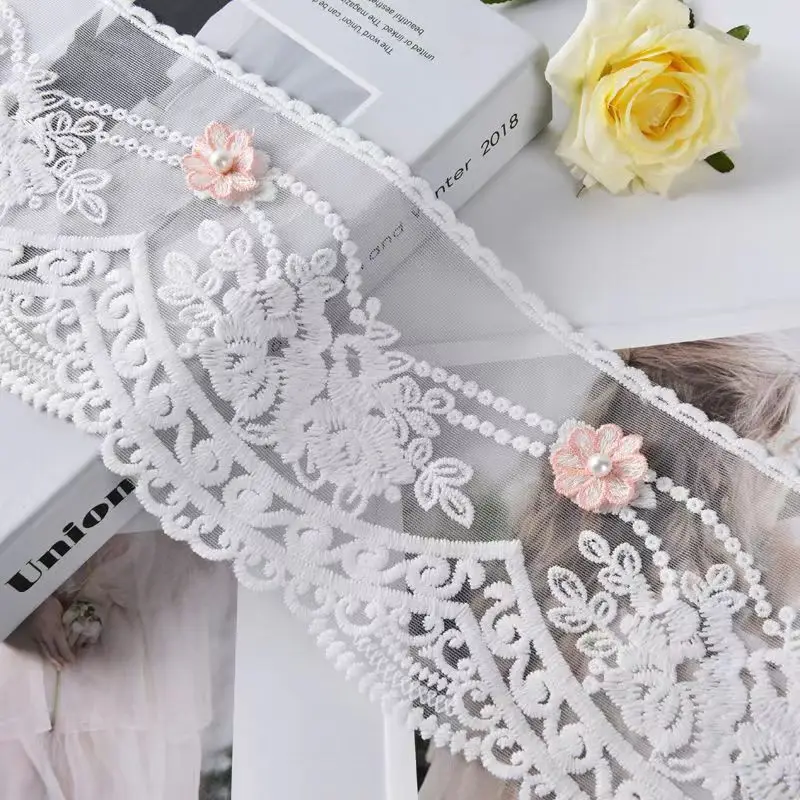 

13Yards Luxury Handmade DIY Clothing Accessories Floral Embroidery Lace Fabric Curtains Sofa Lace Trim Home Decoration
