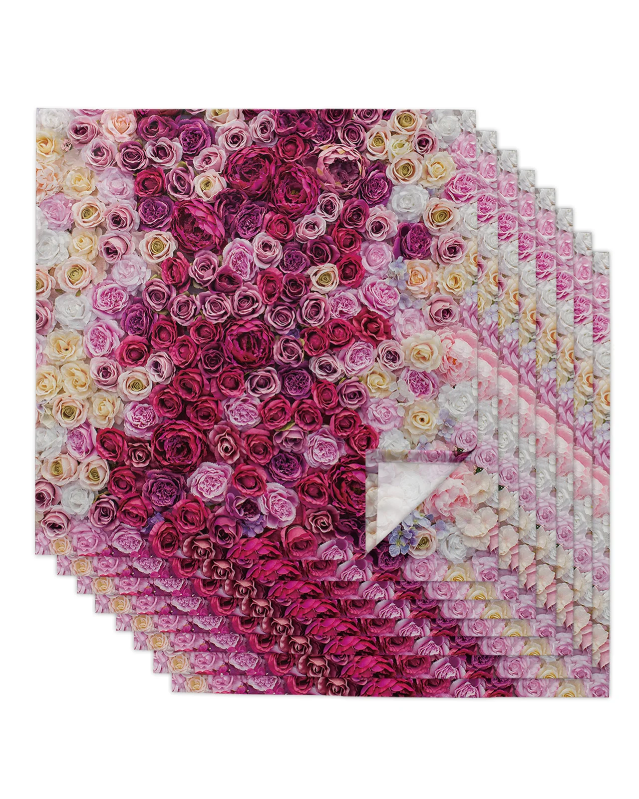 

Valentine'S Day Rose Wall Napkins Cloth Set Wedding Party Table Cloth Soft Kitchen Dinner Napkins Christmas Napkins