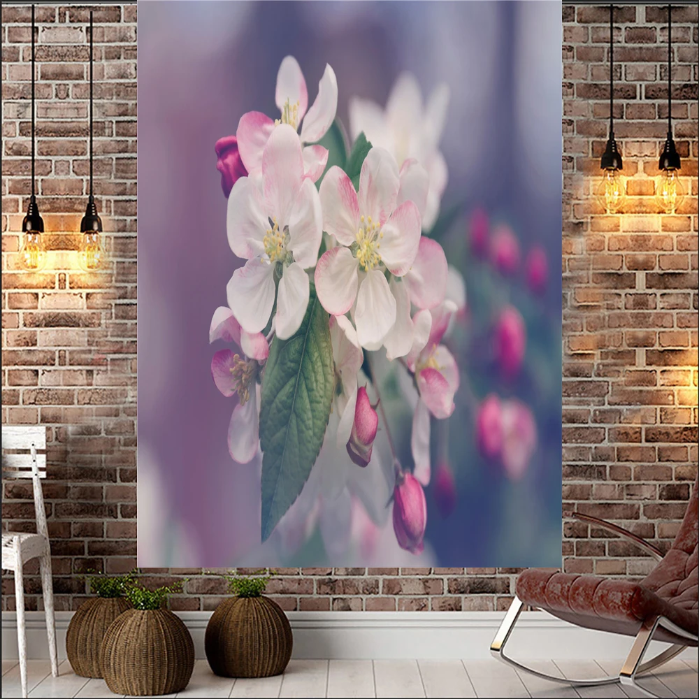 

Pink Cherry Blossom Tapestry Wall Hanging Cute Japanese Tapestries Art Aesthetic Room Decor Bedroom Yoga Mat