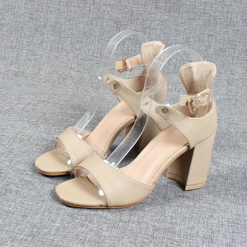

Roman Sandals Female Shoe Open Toe Cross Block Heels All-Match 2022 Summer Gladiator Girls Peep Beige Comfort Chunky Fashion Pla