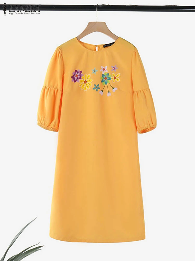 Модные халаты ZANZEA с рукавами-фонариками повседневные праздничные Женские