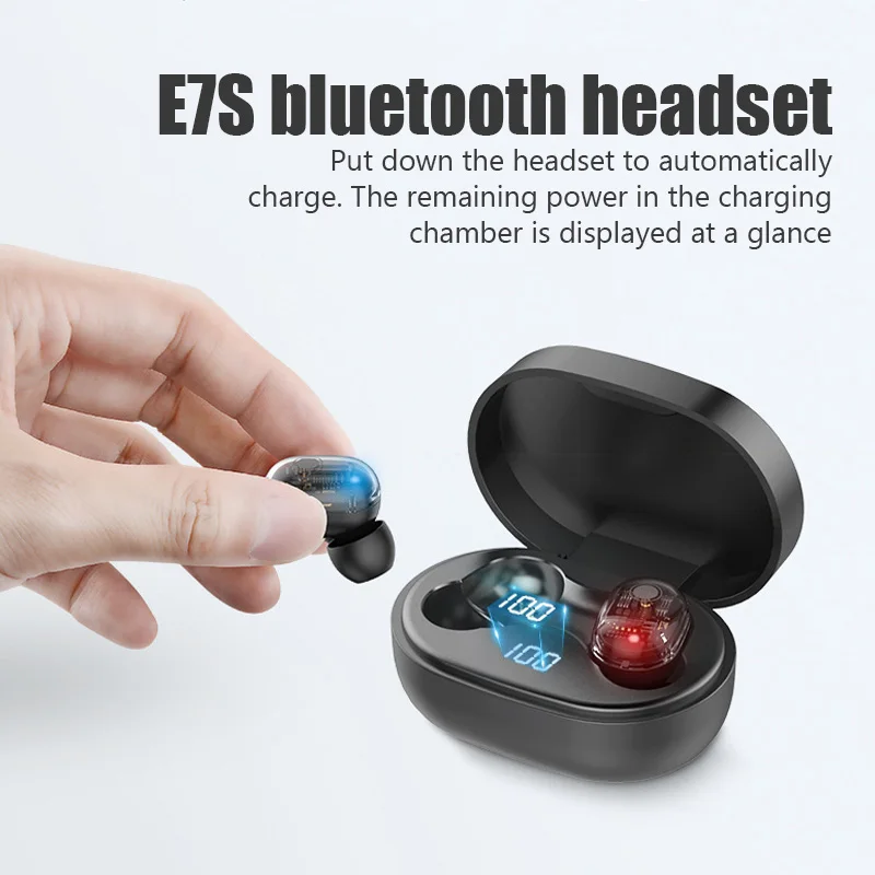 TWS E7S Fone Bluetooth Earphones Wireless Headphones for Xiaomi Noise Cancelling Earbuds with Mic Wireless Bluetooth Headset enlarge