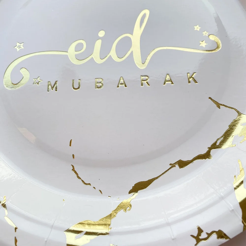 Ramadan Decoration 2023 Disposable Tableware Eid Mubarak Paper Plates Cups Ramadan Kareem Decor Islam Muslim Eid al-Fitr Party images - 6