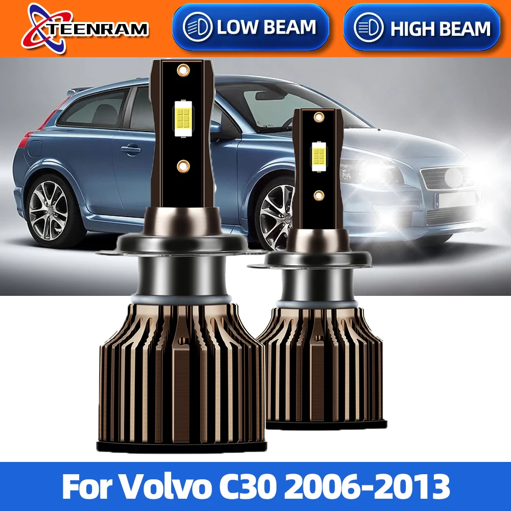 

20000LM H7 Canbus светодиодный фары лампы HB3 9005 120 Вт турбо авто лампы 12 В для Volvo C30 2006 2007 2008 2009 2010 2011 2012 2013