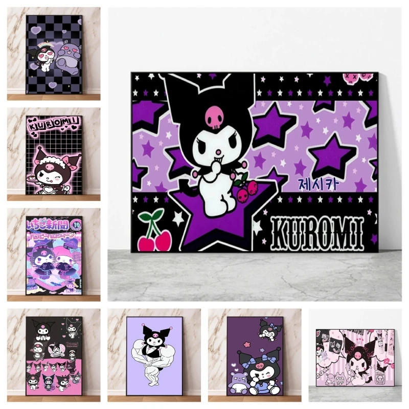 

Canvas HD Prints Sanrios Kuromi lovely Classic Wall Art Home Aesthetic Poster Decoration Paintings Kid Action Figures