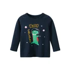 Осенние детские футболки с длинным рукавом для мальчиков, топы, одежда для мальчиков, футболки с рисунком астронавта из мультфильма, детская одежда, детский хлопковый наряд