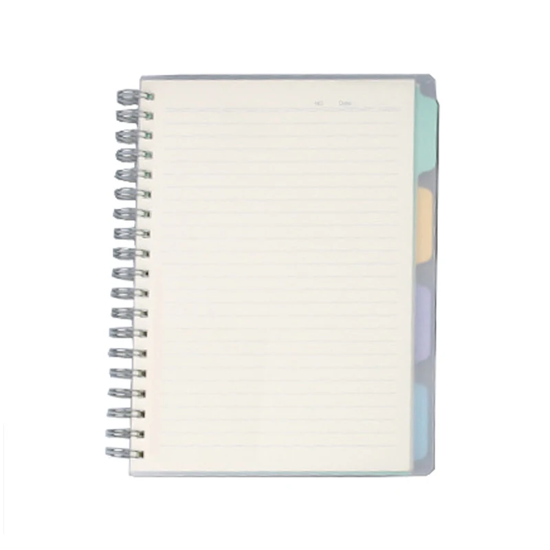 A5 Double Coil Sketchbook PP Frosted Transparent Notebook Divider Page Horizontal Notepad Agenda Planner Memo Pad 220P