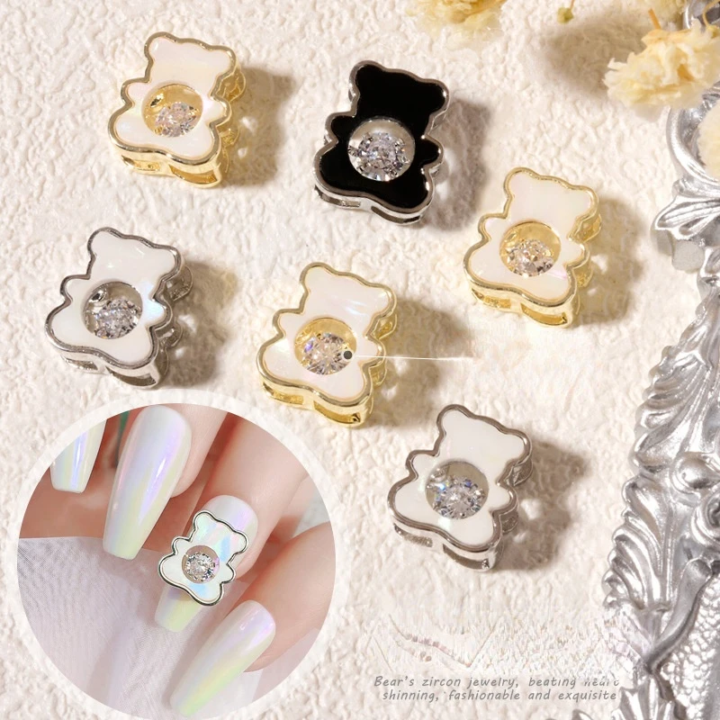 

Manicure Shell Smart Bear Jewelry Japanese Zircon Heart Beating Nail