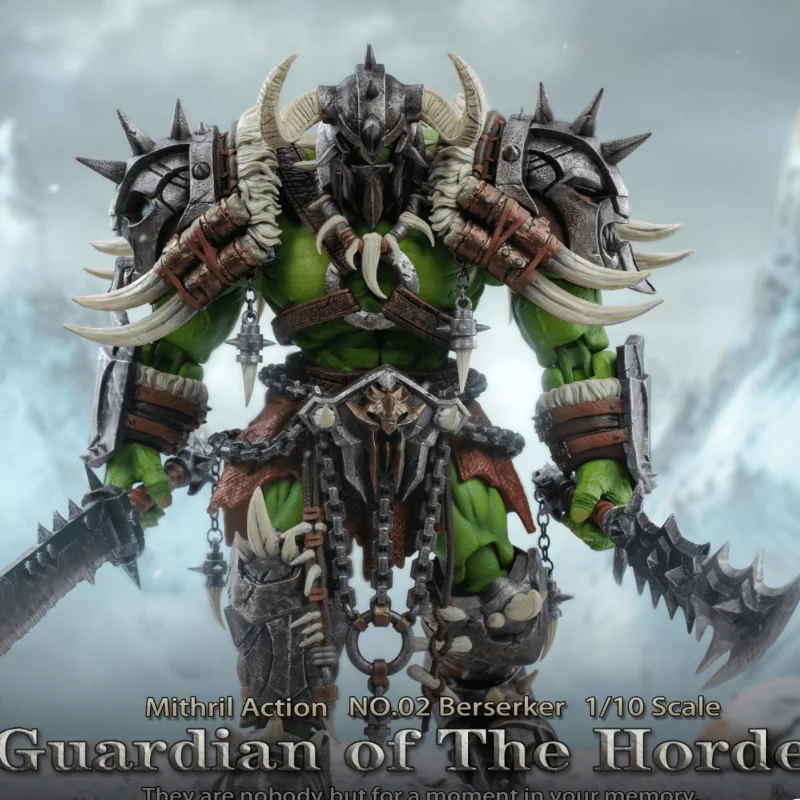 

[Спот] загадочная Серебряная студия Orc Guard 2 Wave с двойным лезвием Orc 20 см, Подвижная кукла, детская игрушка