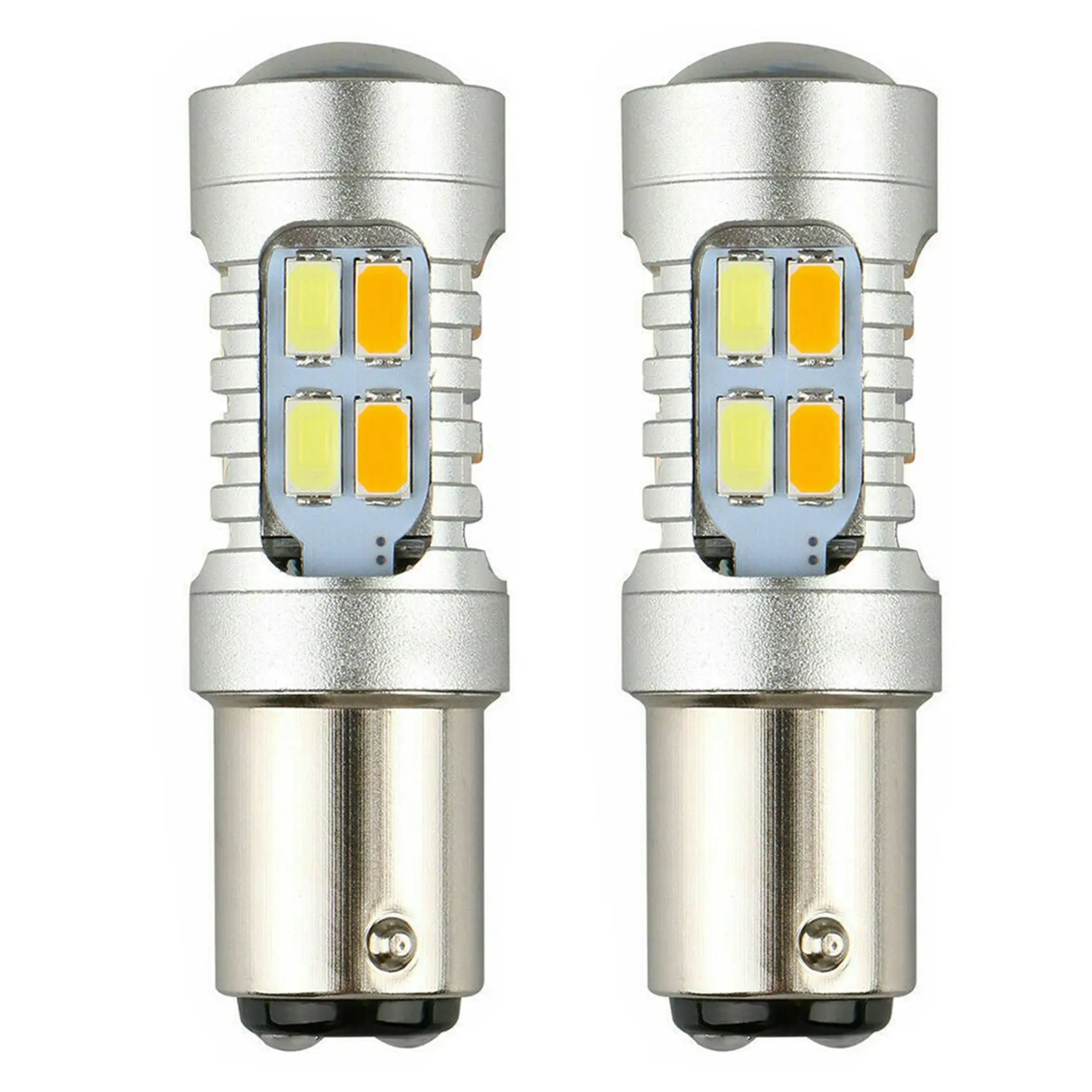 2PCS 1157 BAY15D P21/5W 5630 Bulbs Dual Color LED Bulb Canbus Car Turn Signal Lamp