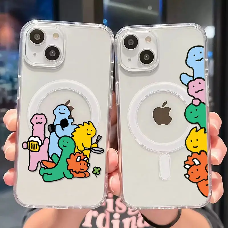 Магнитный чехол для телефона Magsafe с изображением динозавра J-Joguman Samsung Galaxy S25 S24 S23 S22