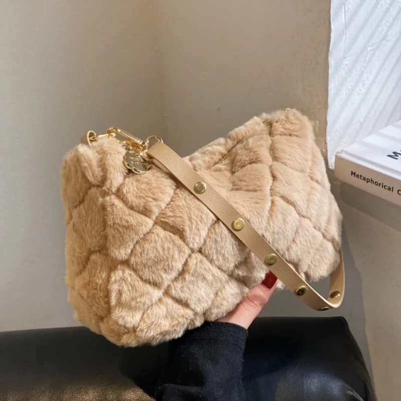 

Женская сумка на одно плечо, плюшевая сумка через плечо с изображением облака ягненка Maomao, осень 2022