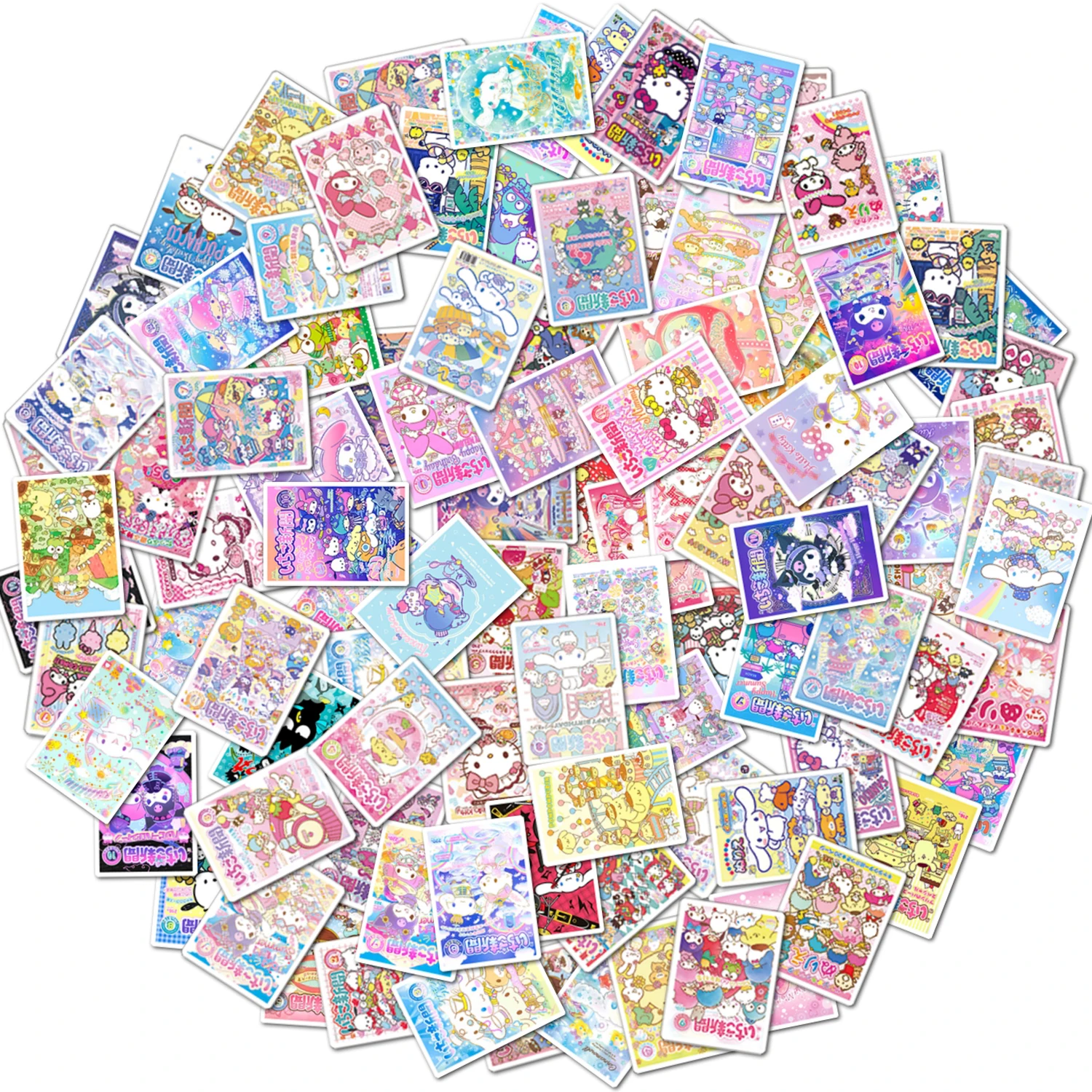 10/50/100Pcs Kawaii Sanrio Stickers Poster Cinnamoroll Decal Laptop Graffiti Skateboard Phone Kitty Kuromi Stickers Kid Gitf Toy