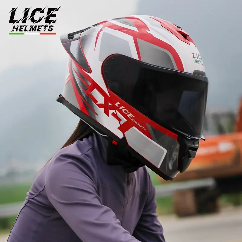 Мотоциклетный шлем с откидной двойной линзой гоночный внедорожный мужской Cascos