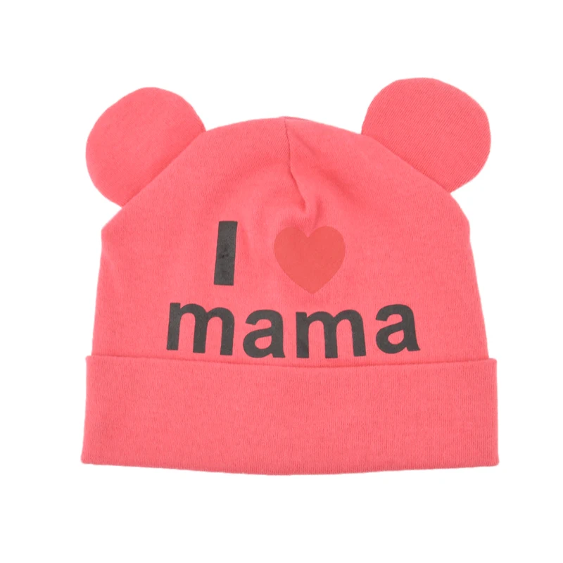Beanies Cap 2020 Baby Boys and Girls Hat Newborn Baby Cotton Skullies Love mama print Caps Hats For Baby Kids Knitted