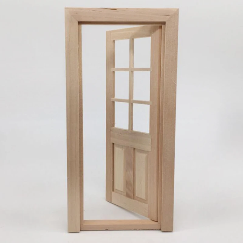 

1/12 Dollhouse Miniature Wood Door Unpainted DIY Accessories Model Toys Doll House Accessories