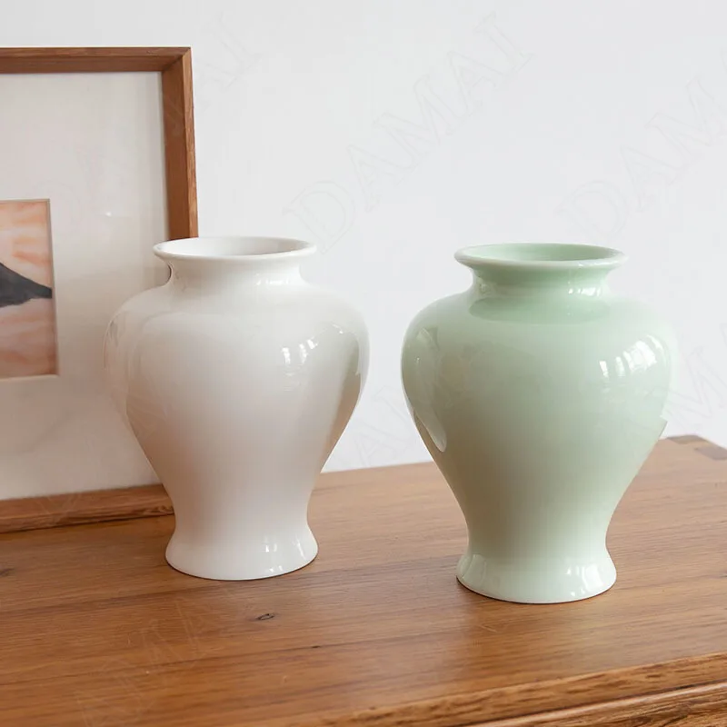 

Европейская керамическая ваза, простота, глазурь от обжига, Настольный органайзер для засушенных цветов для ресторана