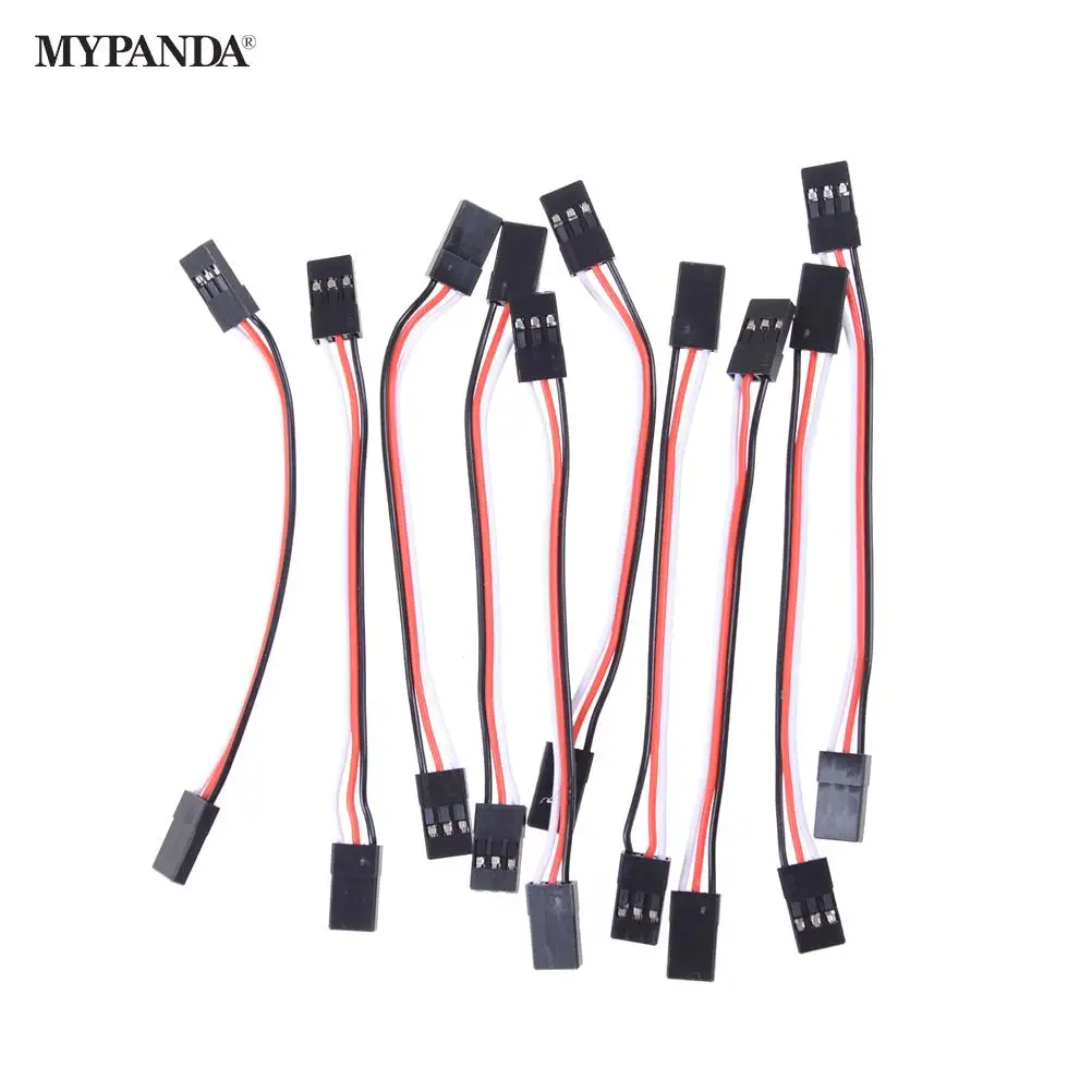 

10Pcs 10cm 26AWG to Male JR Plug Servo Extension Lead Wire Cable