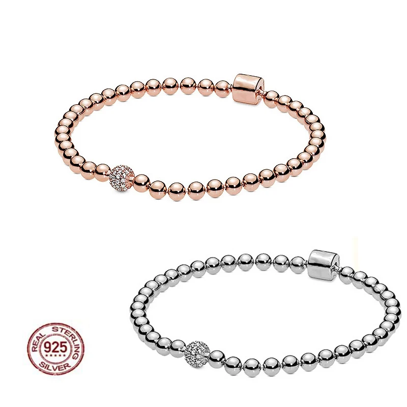 

2022 New 316L Stainless Steel Ball Shape Drill Ball Bracelet For Original Charm Beads DIY Making Couple Jewelry