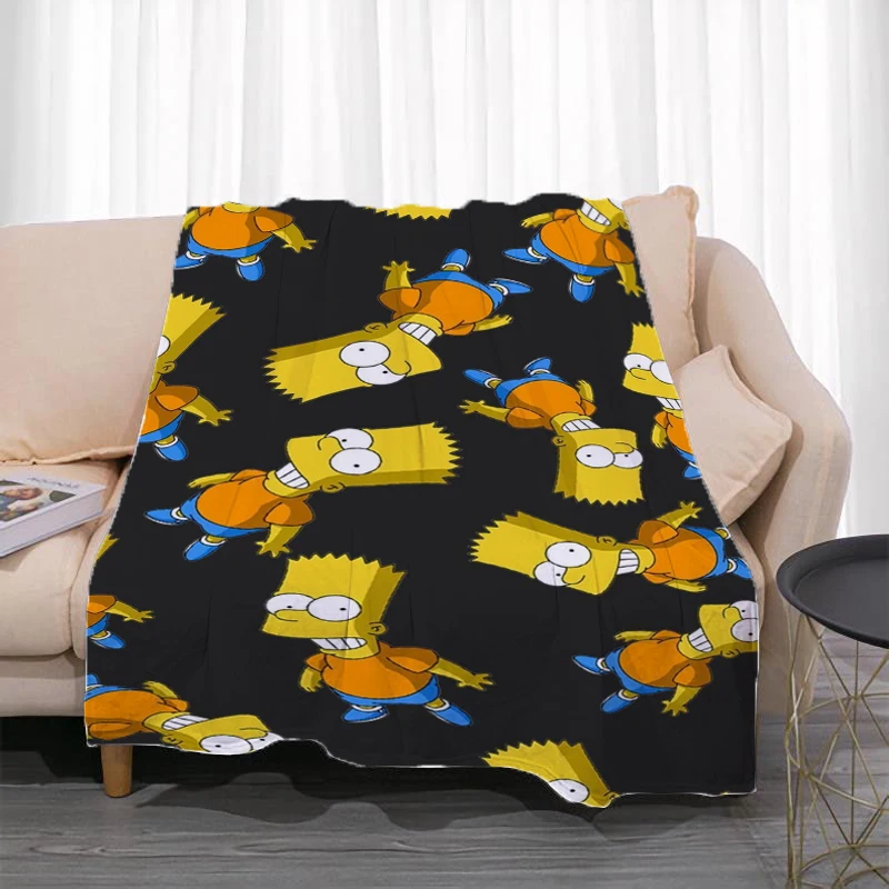 

S-simpsons Cute Throw Blanket Nordic Fluffy Soft Blankets Sofa Summer Bedspread on the Bed Bedroom Decoration Decorative Fleece