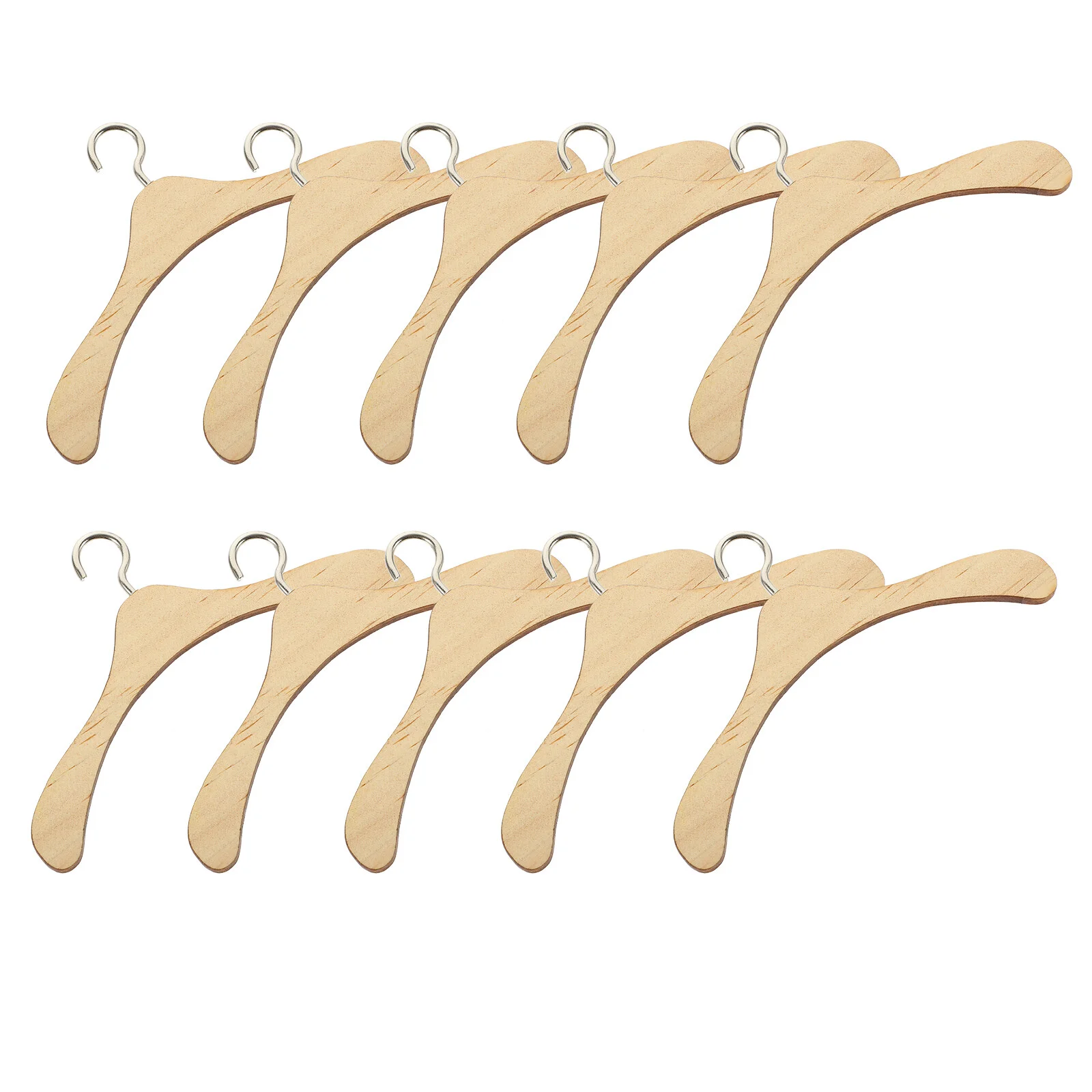 

10 Pcs Wooden Hanger Small Hangers Clothing Miniature Garment Clothes Rack