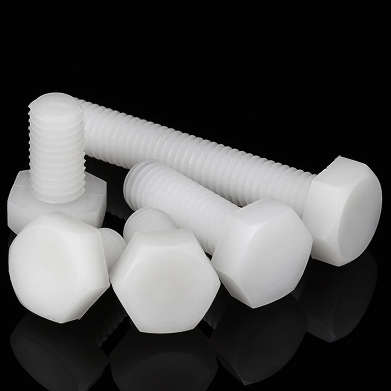 Винты с шестигранной головкой пластиковые M3 M4 M5 M6 M8 M10 M12 4-100 мм болт в изоляции
