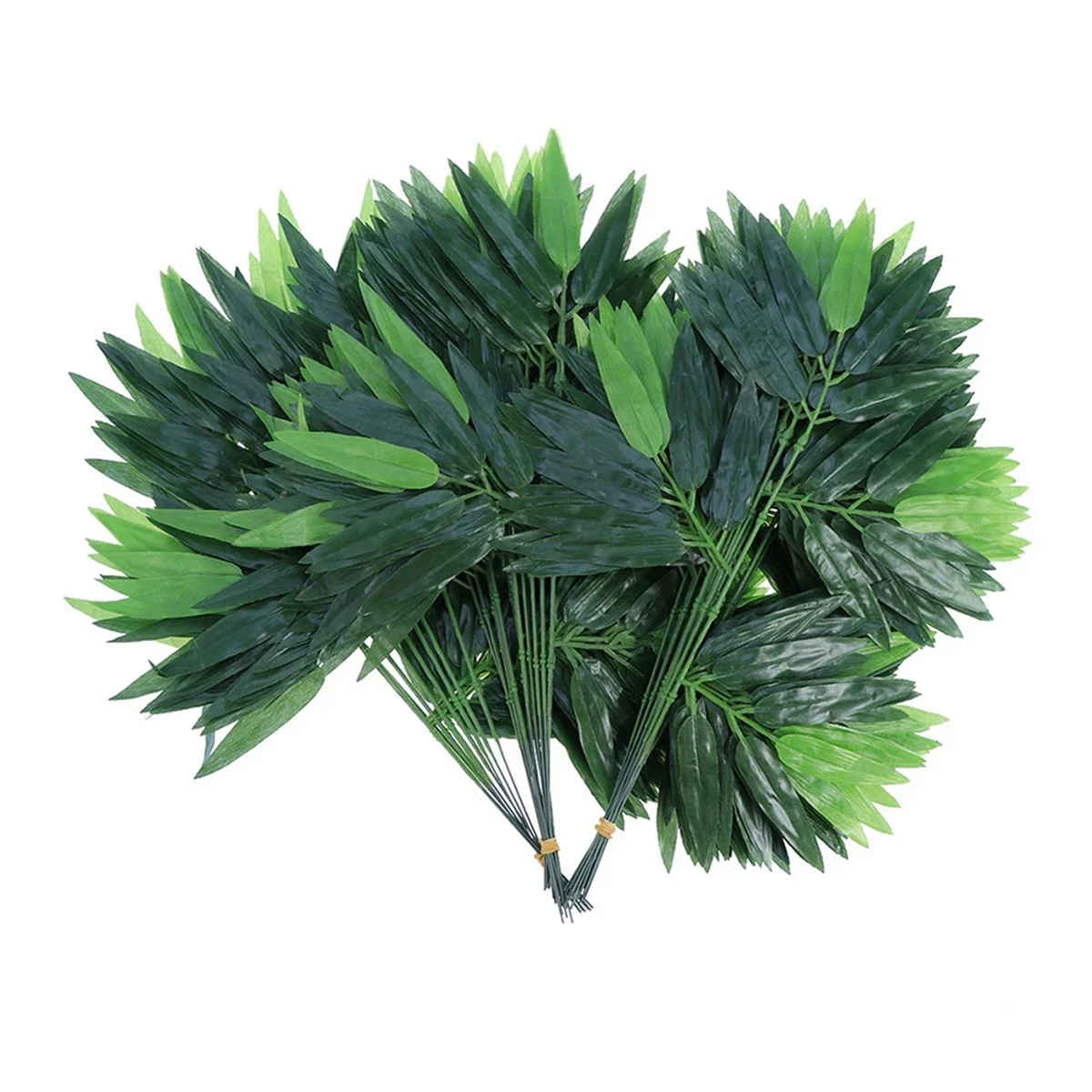 

100 шт. реалистичные бамбуковые листья, искусственные зеленые растения, зеленые листья для украшения дома и офиса