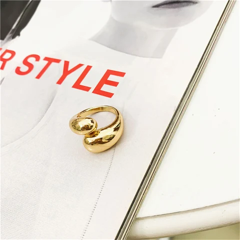 Женское массивное кольцо Peri'sBox с куполом золотого цвета, большое открытое кольцо на палец, широкое кольцо с куполом, ювелирное изделие, новинка, Лидер продаж