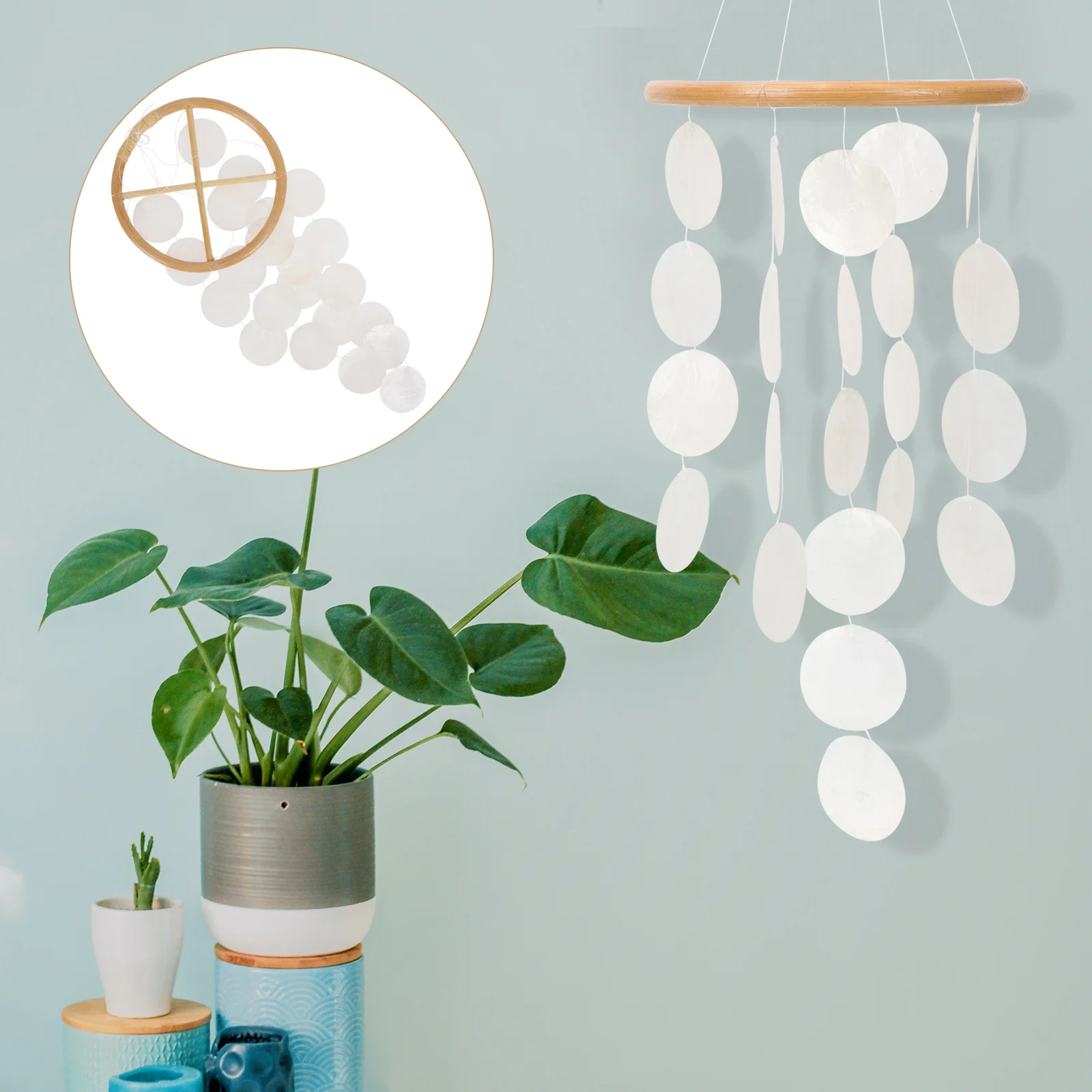 

Garden Wind Bell Capiz Shell Wind Chime Outdoor Hanging Decoration Exquisite Shell Wind Bell