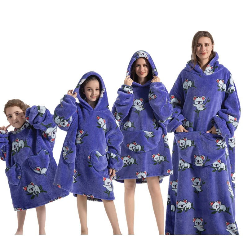 Флисовое одеяло с капюшоном, детский