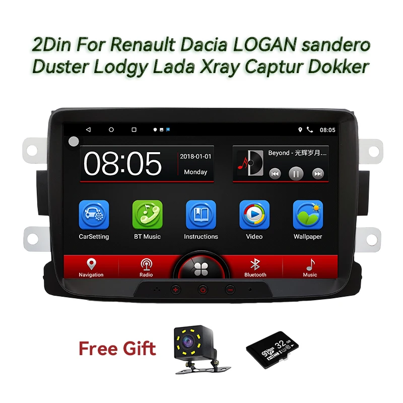 

8"Android9 2Din Radio Car Multimedia Player GPS Navi Google plug&play HD Autoradio RDS For Renault Duster Sandero Carplay 4G GPS