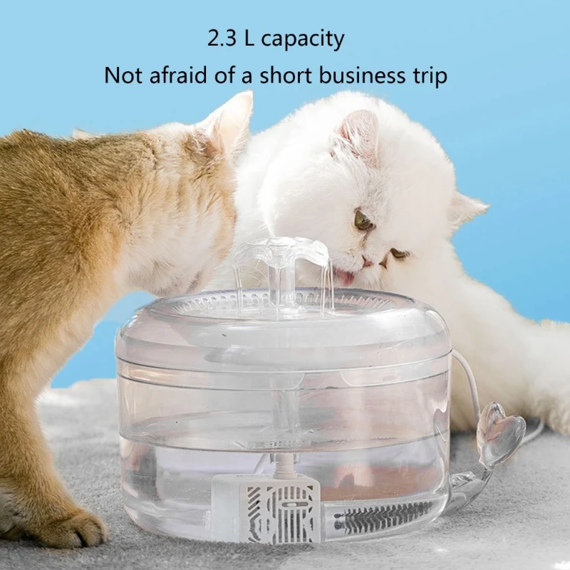 

Автоматический питьевой фонтанчик для домашних животных, 5 шт. в упакосветодиодный, фильтры 2,3 л, бесшумная поилка для собак и кошек, миска с дозатором